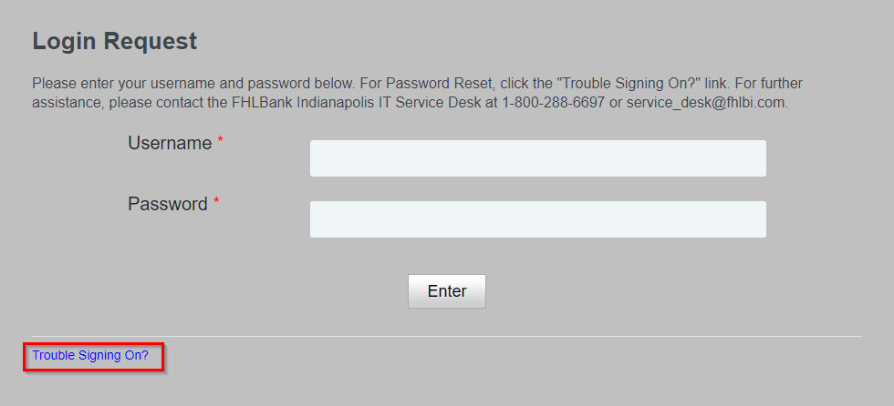 Select trouble signing on link?