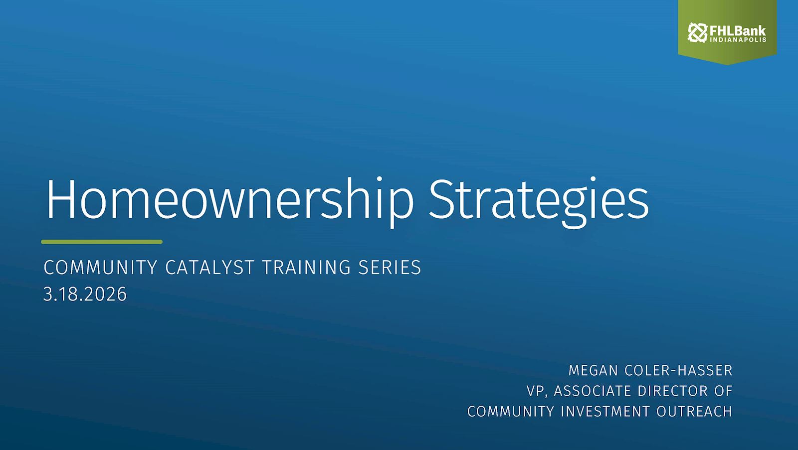March 2026: Homeownership strategies